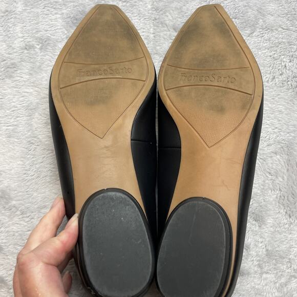 Franco Sarto Belamour Loafers Mens 8.5M Black Faux Leather Pointed Toe Flats - Picture 7 of 9